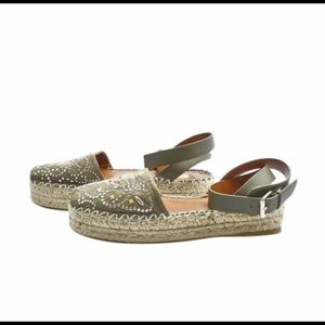 Valentino Garavani army green espadrille